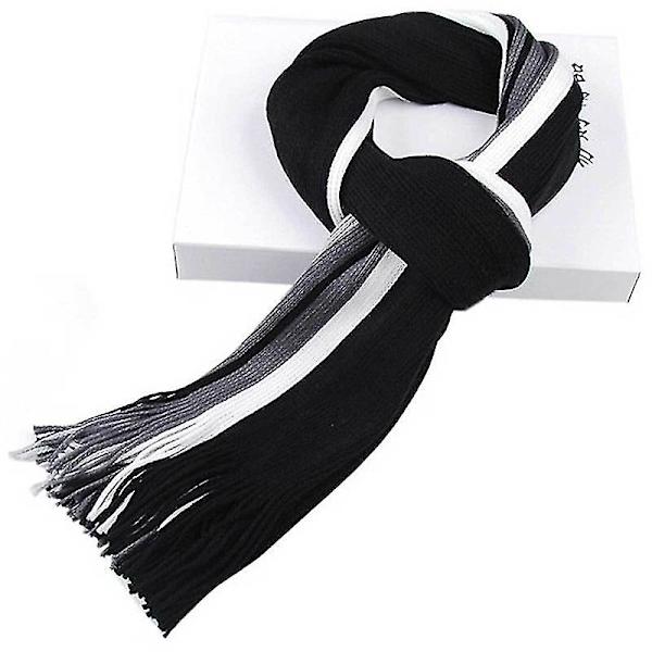 Miesten talvi raidalliset huivit Tupsu pitkä huivi Fringe Shawl Wrap Stole Black