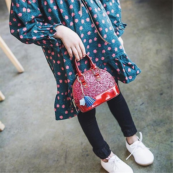 Söt axelväska i läder Messenger Bag Flickor Enfärgad Mini Zip Liten fyrkantig väska Tygväska (blå)