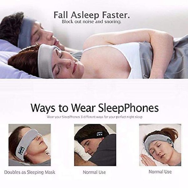 Sleep Headphones Trådlösa, Perytong Bluetooth Sports Headband-hörlurar med ultratunn HD-stereo 1pcs