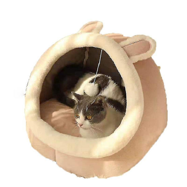 Cat Nest Bed Four Seasons Varm Mjuk Komfort Sova Liten Hund Katt Säng Mat Gray M