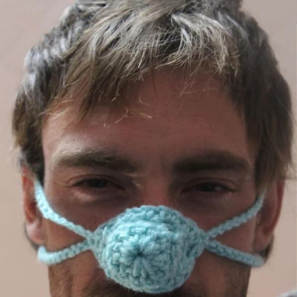 【BQ】Handmade Wool Nose Warmer Windproof Soft Nose Warmer for Cold Weather Light Grey