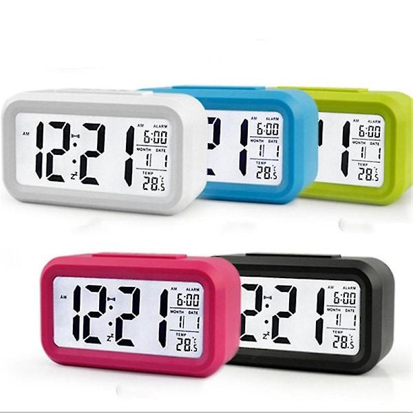 Digital vekkerklokke Usb oppladbar skrivebordsklokke Hjemmeinnredning Elektronisk skrivebordsklokke Pink With USB