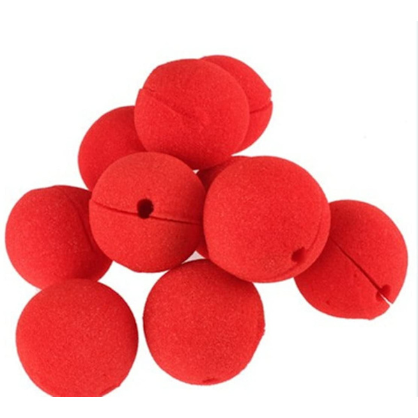 12kpl Vaahtomuovi Clown Nose Circus Party Halloween-asu Punainen Punainen, 5cm