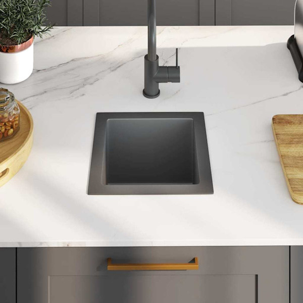 【BQ】vidaXL Håndvask Sort Rustfrit Stål Svart black