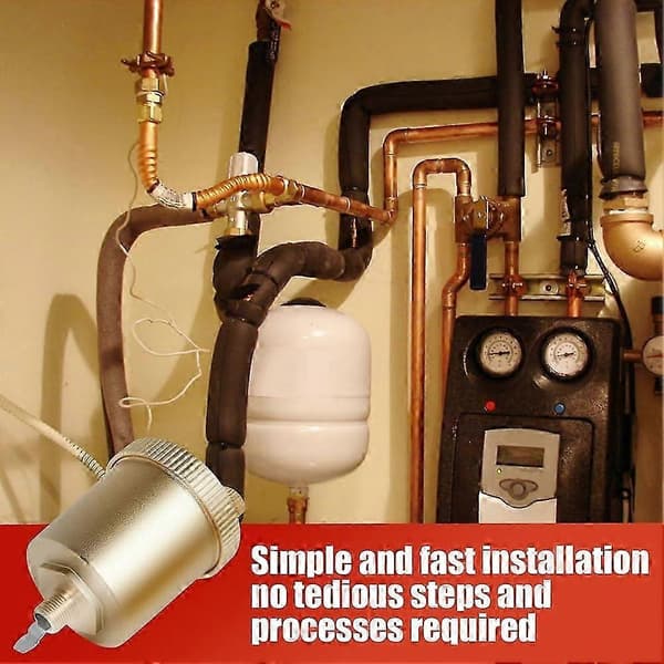 【BQ】Solid messing hydronisk eksosmontering, 1/8 tomme selvrensende luftutløpskobling for radiatorsystemer