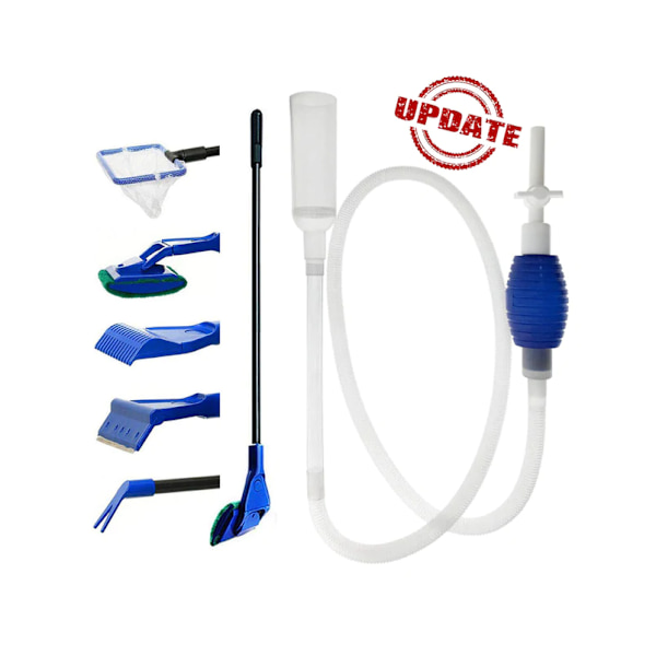 Hyloxs Upgraded 5 in 1 Aquarium Fish Tank Cleaning Kit Tools, Fish Gravel Cleaner