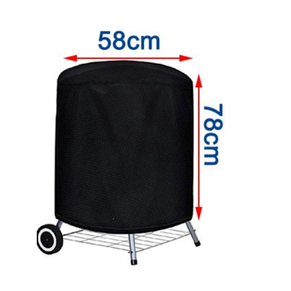【BQ】INF Rundt grillovertræk / grillbetræk Sort 58x77 cm Sort