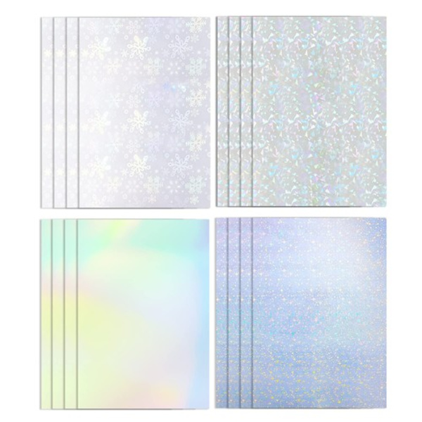 12 arkkia holografinen tarrapaperi, läpinäkyvä holografinen tarra (A4)
