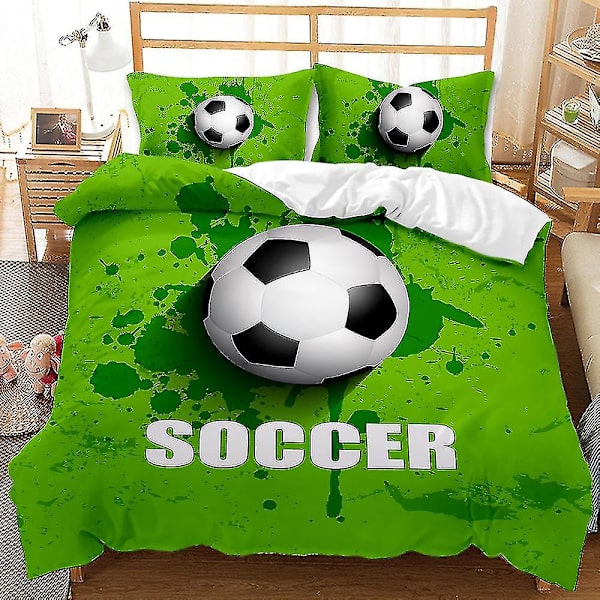 Sport Fotboll cover Hemtextil Tredelad Sängkläder_a B 135*200two-piece set