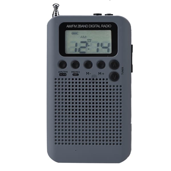 Digitaalinen AM/FM-stereo taskuradio - Harmaa