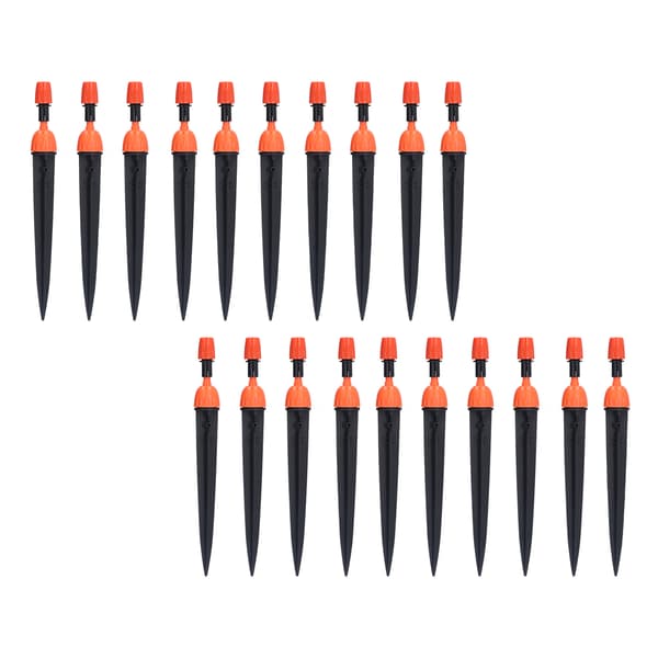 20 Sett Multifunksjonell Spraydrypper Justerbar Vanning Atomiserende Sprinklere Dryppvanningssystem Oransje