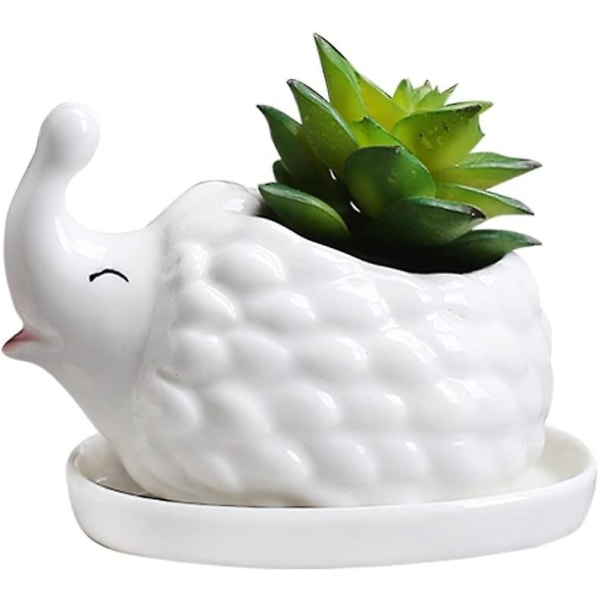 Igelkott Vit Keramik Suckulent Planter Blomväxtkruka Mamma Igelkott Small