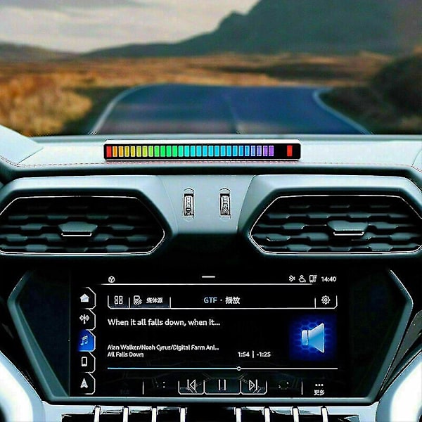 Hhcx-32 Led Rgb Bil Lyd Kontrol Lys Stemme Pc Pick Music Rhythm Light Black