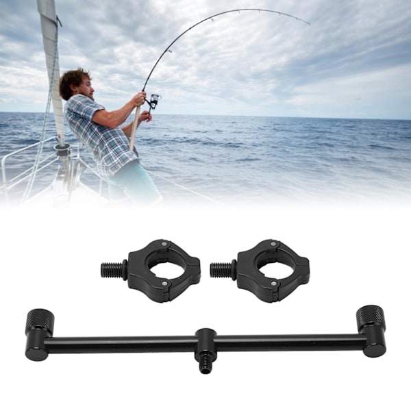 Karpefiskestangholder med magnetiske hoveder - Sorte Buzz Bars (2 hoveder, 25 cm beslag)