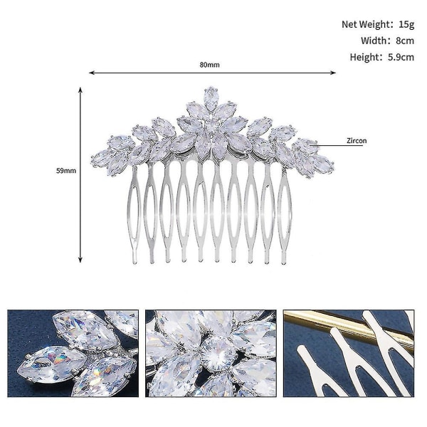 Brudens bröllop Insats för brudhuvudbonad kam Marquise Zirkon sidohårborste HS J6529S HS J6529S