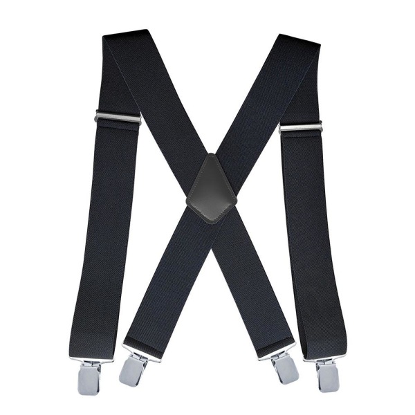 Uudet mustat säädettävät henkselit Miesten unisex-housut Elastic Sc white oen-size