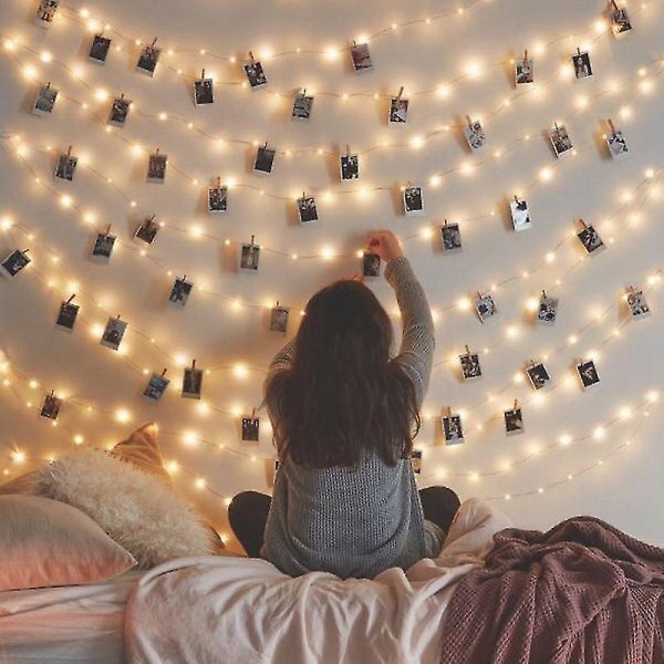 Photo Clip String Lights Led Photo Fairy Lights kirkkailla pidikkeillä 16.4 Ft