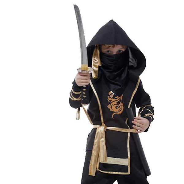 Ninja Warrior kostym Halloween kostymer för flickor pojkar julklädd karnevalsfest outfit M L