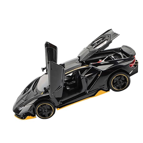 1:32 Skala Legering Die-Cast Modelbil Legering Træk Tilbage Legetøjsbil til Børn Børnegave Fødselsdag Lys Sort 3224A 1