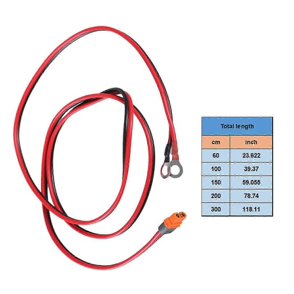 12AWG-kabel med XT60i-hunkontakt og O-ringsterminaler for solenergisystemer og bærbare energianvendelser 2m