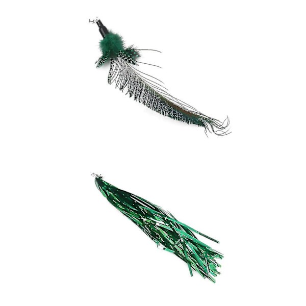 Hmwy-rolig Cat Toy Stick Set med Bell Feather Teaser Wand Interactive Toy 7 Ersättningshuvuden Cat Toys