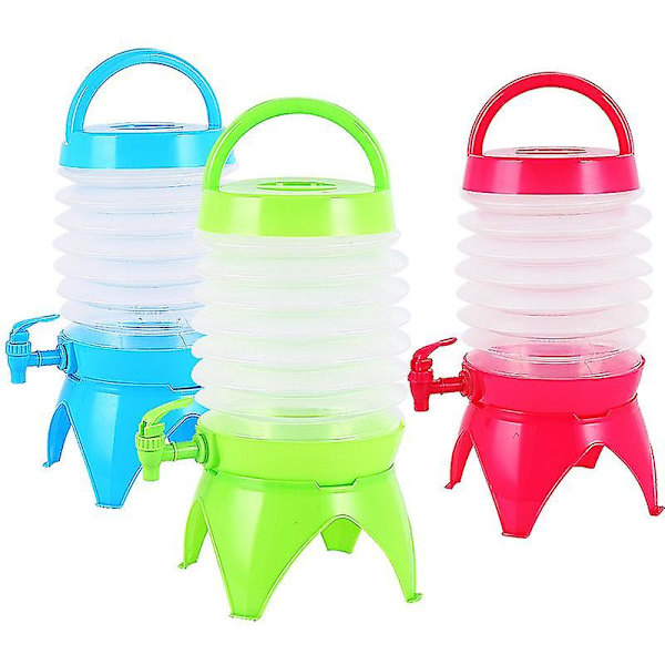 5l Utomhus hopfällbar vattenförvaringshink Camping teleskopisk vattenbehållare Resor Öl Juiceförvaringshink Pink