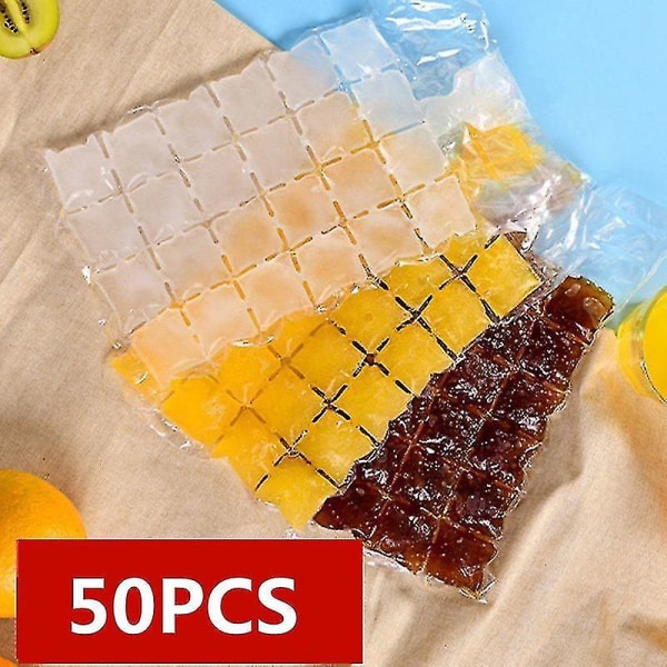 50 kpl Elintarvikelaatuinen kertakäyttöinen jääpussi Itsesulkeutuva jäähilapussi jääpalamuotti