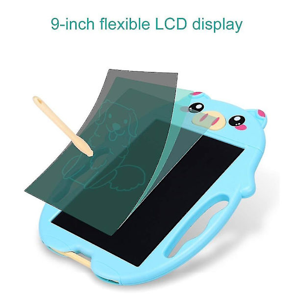 Lcd skrivplatta Doodle Board Färgglad ritplatta skrivplatta för flickor Pojkar Barn Gris