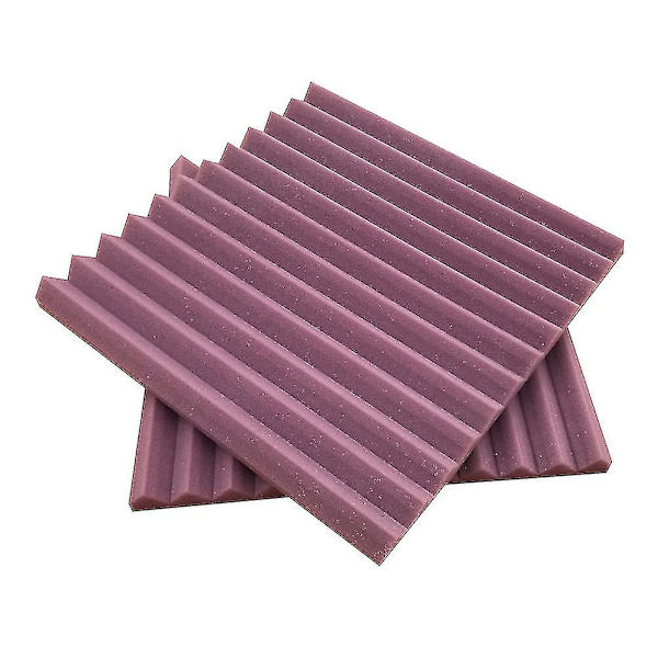 12 Pcs Sound-absorbing Cotton Triangular Grooves Sound Insulation Proofing Foam Board Purple Not Fire Retardant