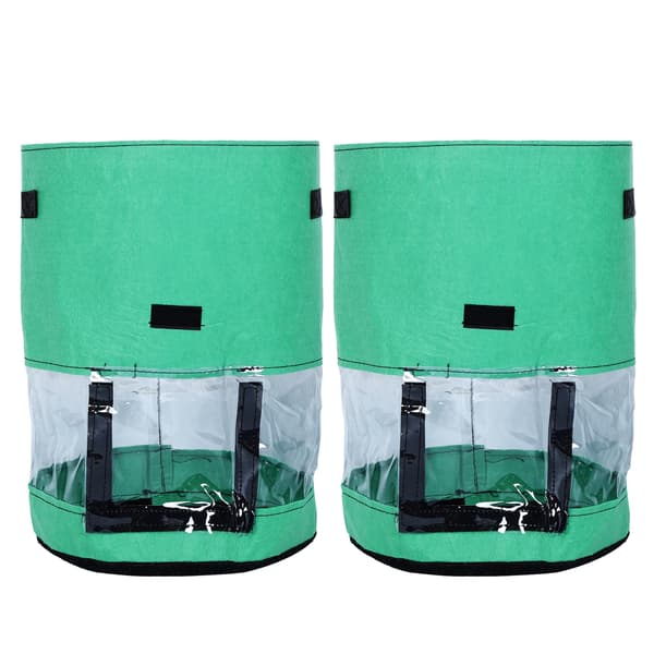 2-pack 10 Gallon Potatisodlingssäck Andningsbart Nonwoven-tyg för Inomhus- och Utomhusplantering