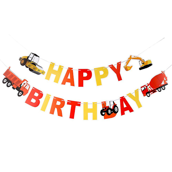 Traktori Happy Birthday -banneri Traktorin banneri Lasten syntymäpäiväteemakoristeet