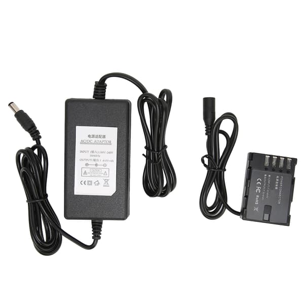 BLF19 DC-koblingssett Full Dekoding Kamera Dummy Batteri med Strømadapter for GH5 DMC GH3 GH4 GH5S G9L BLF19 100‑240VEU Plugg