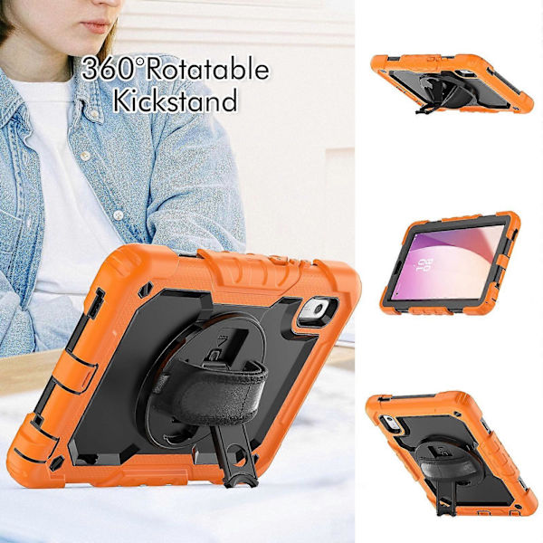 【BQ】Compatible with Lenovo Tab M9 Silicone Hybrid PC Tablet Case with Shoulder Strap