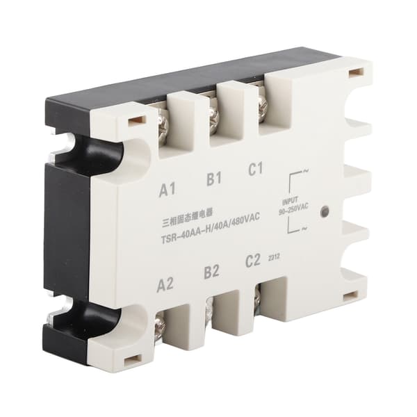 3-faset 40A AC Solid State Relæ SSR Input 90-250VAC Load 24-480VAC TSR-40AA H