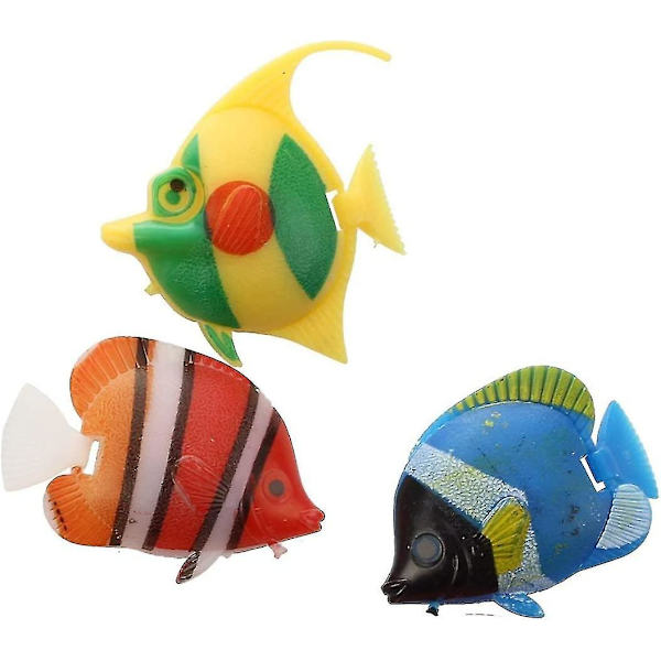 10 stk Flytende kunstig dekorasjon Fisk Dekorativ akvarium fisketank forsyninger tilfeldig farge