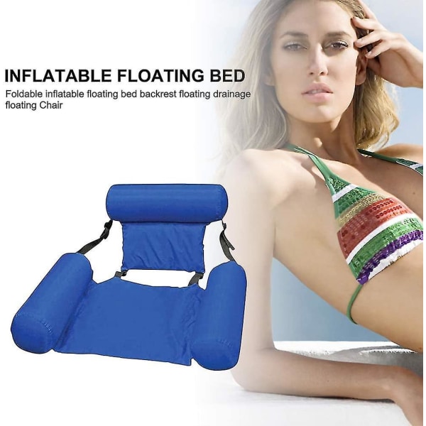 Uppblåsbar vattenhängmatta, hopfällbar Pool Float Lounge Chair Seat