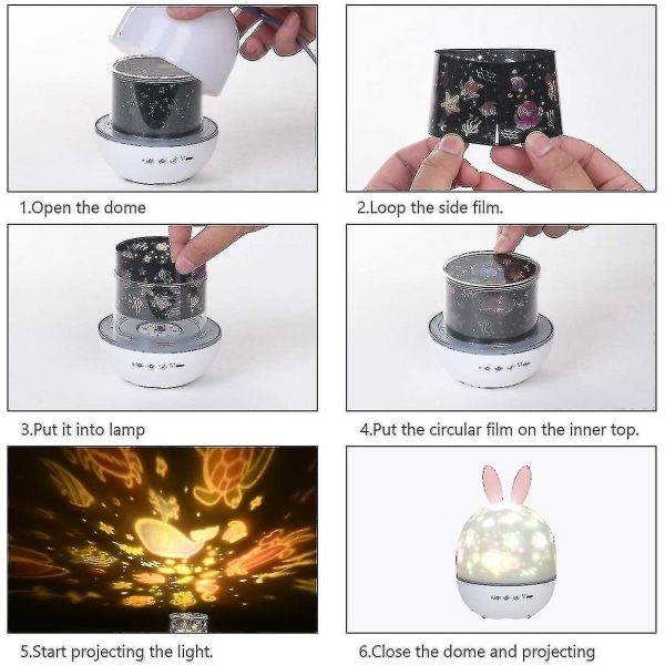2022 New 's Projector 360 Music Rotary + R + Remote + 6 S