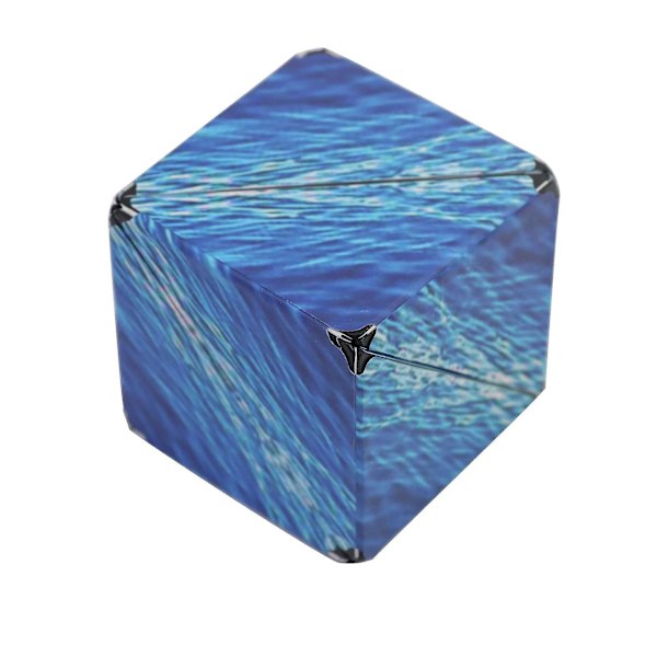 3d Magnetic Cube Surfer Anti-stress pussel för barn Magic Mind Game for Brain Teaser Sea blue pattern