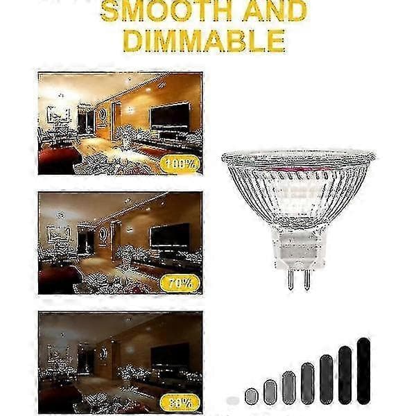 【BQ】12V 20W MR16 GU5.3 Halogenlampor Dimbar 2-Pin Varmvit 2700K (12-pack)