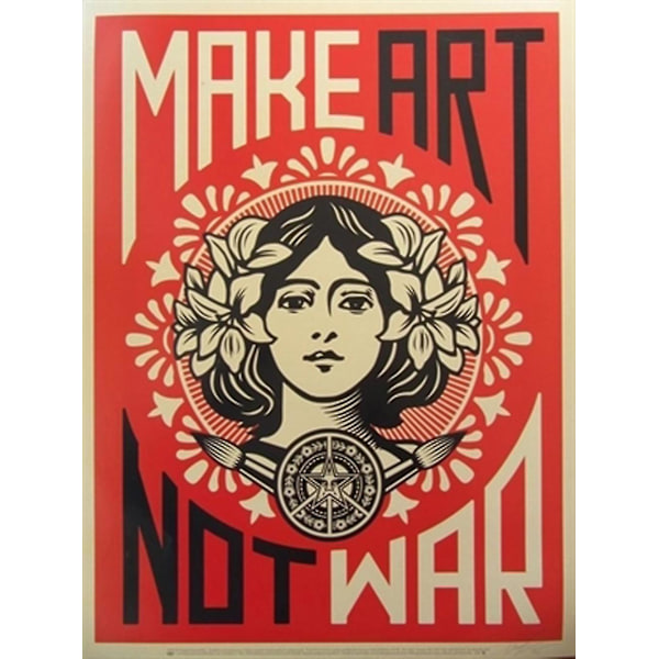 Make Art Not War Art print kuvat 18x24 tuumaa Red