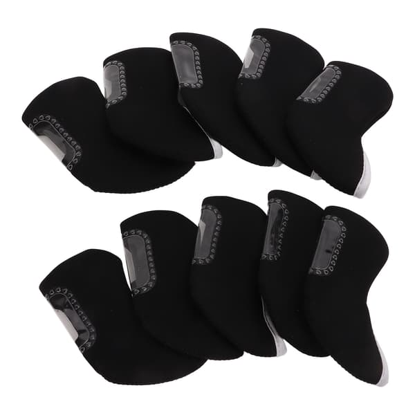 10-pack Golf Iron Head Covers Skyddande Golfklubbskydd Svart