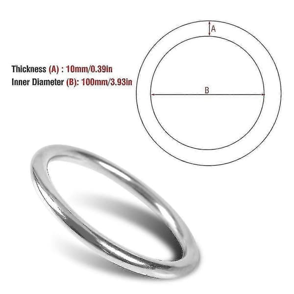 304 Rostfritt Stål Båt Marine Svetsad Ring O Rund Ring Polerad Cirkel inner diameter 100mm Wire diameter 10mm
