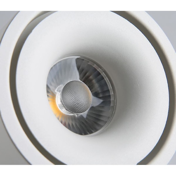 5w inomhus LED-taklampa, justerbar reflektor, taklampa, roterande taklampa och markspotlight, 10x10cm (kallt ljus) (vit) [klass A