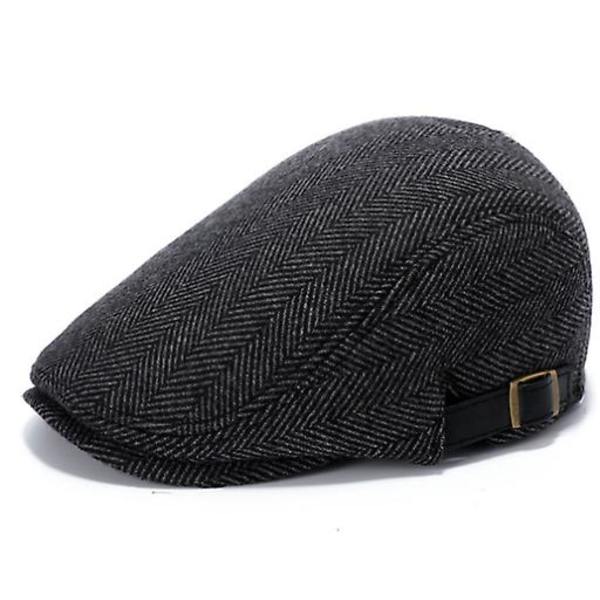Villavillahattu miesten baretti syksyn ja talven uusi hattu gray herringbone One size fits all