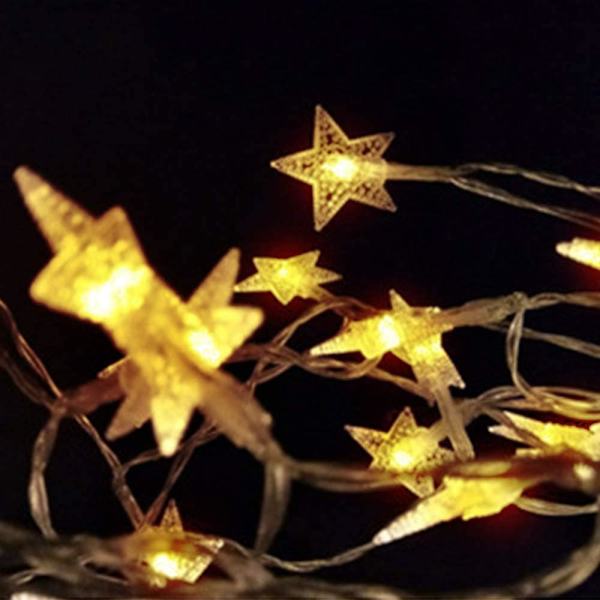 Utomhus String Lights 9.8ft 20 Led Star Dekorativ Jul Batteridriven Star 9.8ft 20 LED