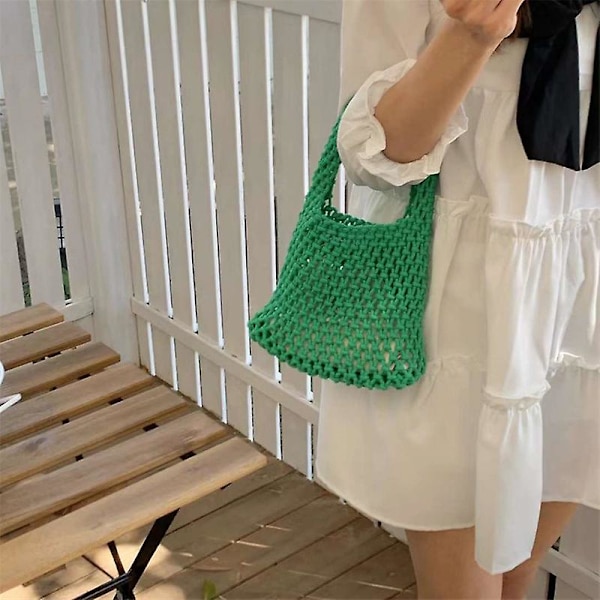 Handväska med ihålig mesh för kvinnor, grön green