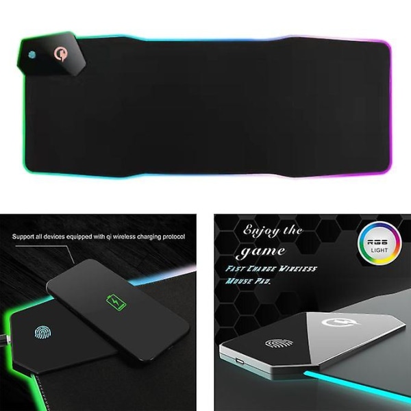 Trådløs lading Rgb Gaming Musematte 15w For Iphone 13/12/11 Pro/