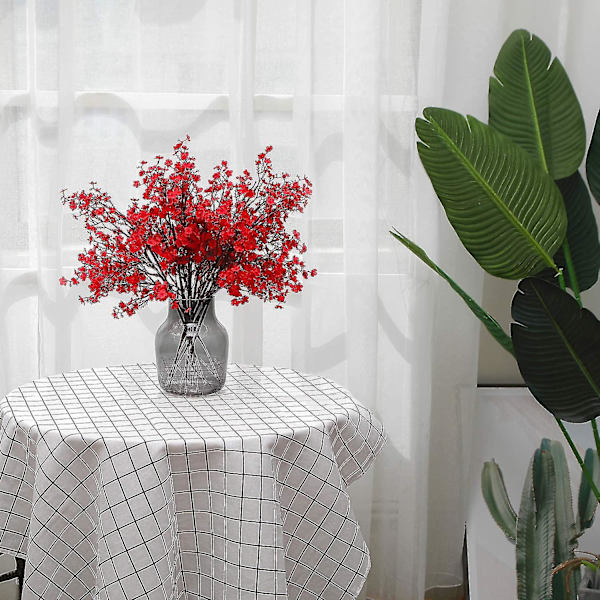 Gypsophila Artificial Blooms Flowers Bush Artificial Silk Silica, sininen red