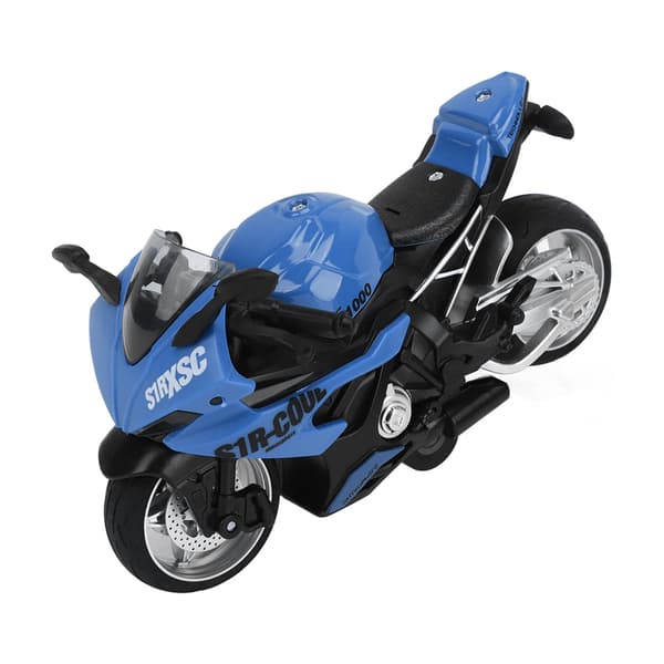 Børn Træk Tilbage Motorcykel Legetøj Lyd Lyseffekter Høj Simulation Legering Motorcykel Model Blå