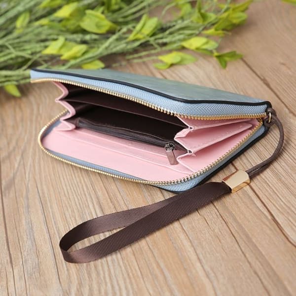 [BQ]BQ-Mat Lang Pung Dame Pung Clutch Taske Lynlås (Sort)